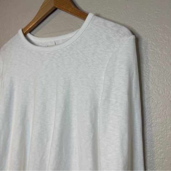 Madewell Long Sleeve Baby Tee Bright Ivory White 90s Retro Lettuce Trim Soft - Picture 3 of 9